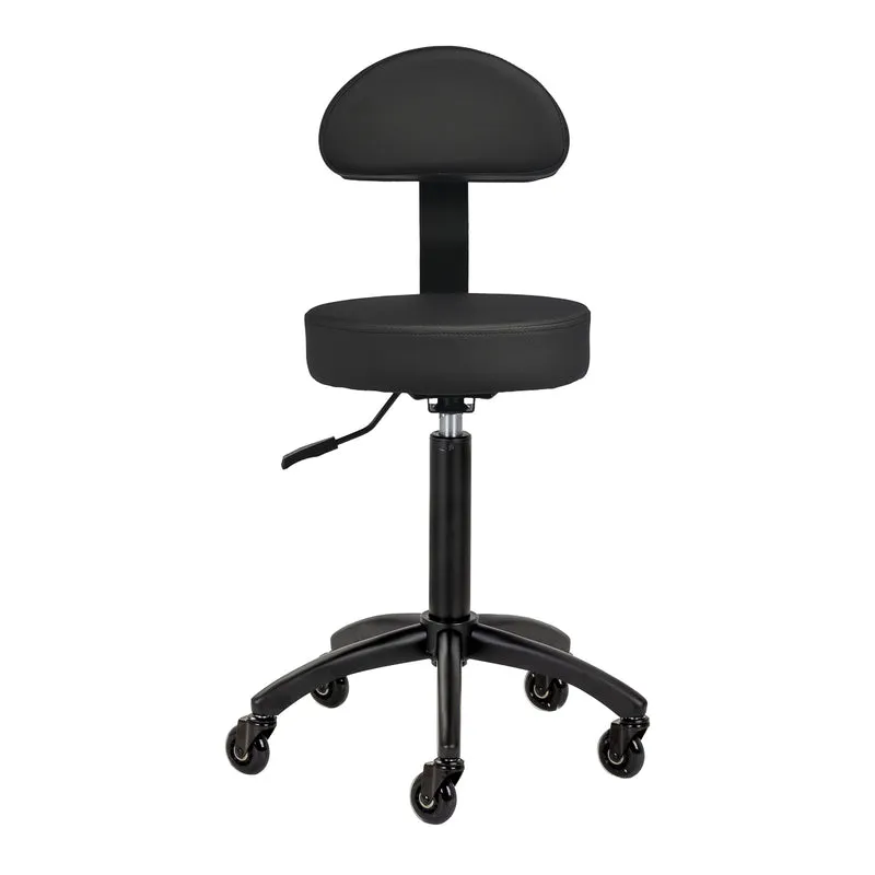 Rollhocker mit Rückenlehne Gabbiano D026 Schwarz