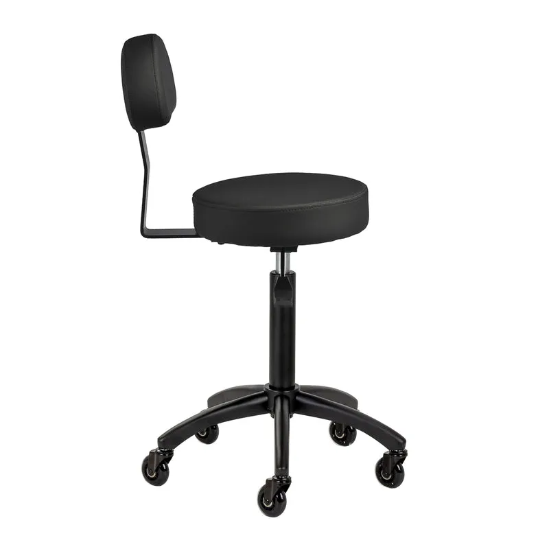 Rollhocker mit Rückenlehne Gabbiano D026 Schwarz