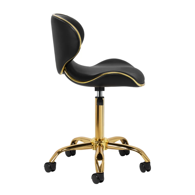 Salonstuhl Höhenverstellbar mit Rückenlehne Gabbiano Q-4599G v2 Schwarz