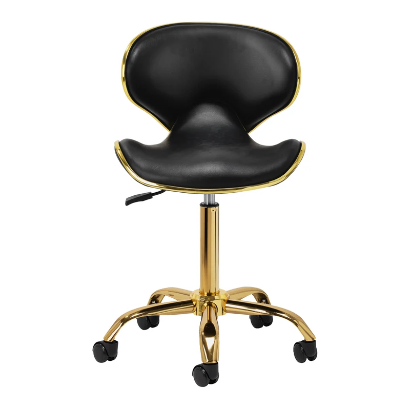 Salonstuhl Höhenverstellbar mit Rückenlehne Gabbiano Q-4599G v2 Schwarz