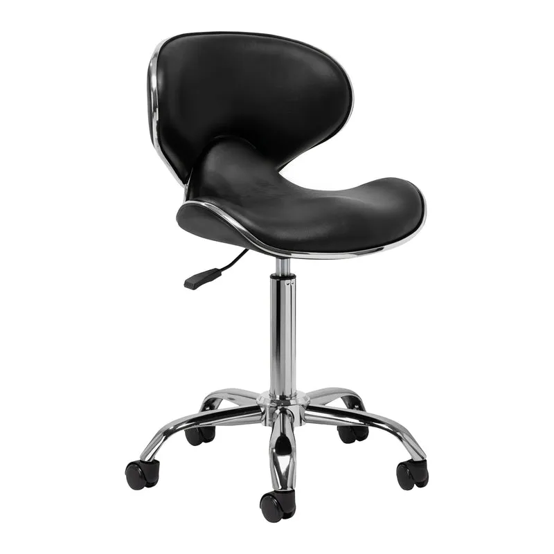 Salonstuhl Höhenverstellbar mit Rückenlehne Gabbiano Q-4599 v2 Schwarz