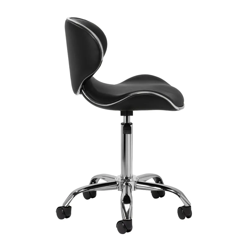 Salonstuhl Höhenverstellbar mit Rückenlehne Gabbiano Q-4599 v2 Schwarz