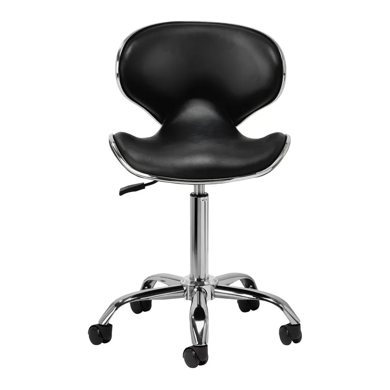 Salonstuhl Höhenverstellbar mit Rückenlehne Gabbiano Q-4599 v2 Schwarz