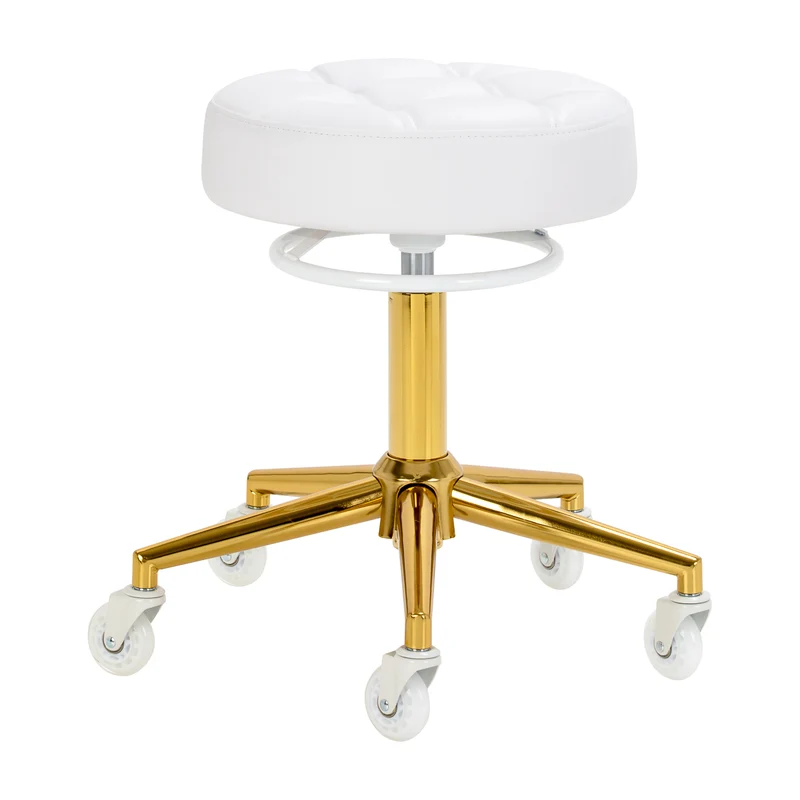 Rollhocker Höhenverstellbar Gabbiano D054G Weiß-Gold