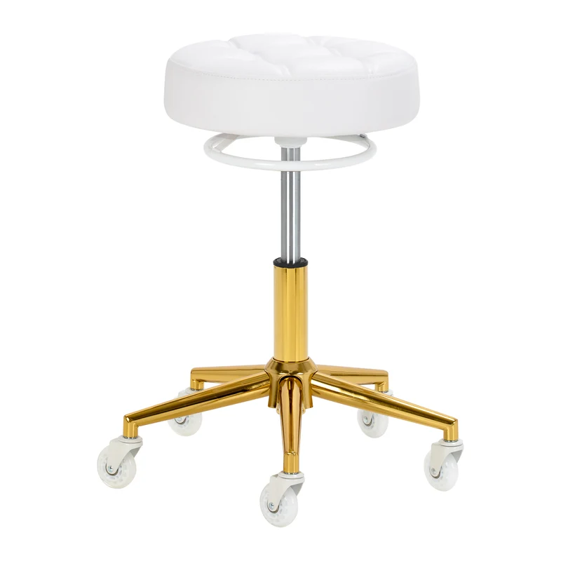 Rollhocker Höhenverstellbar Gabbiano D054G Weiß-Gold
