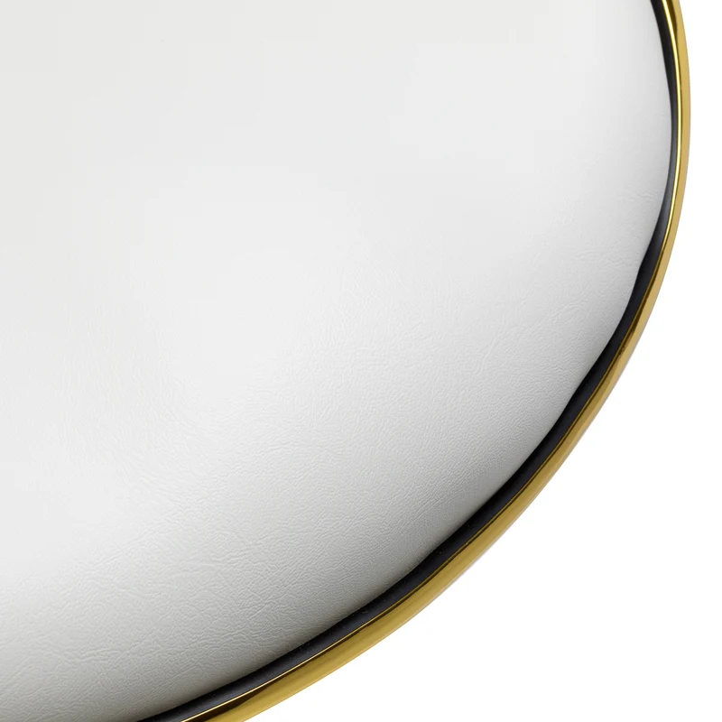 Salonstuhl Höhenverstellbar mit Lehne und Rollen Gabbiano Q-4599G Gold-Weiß