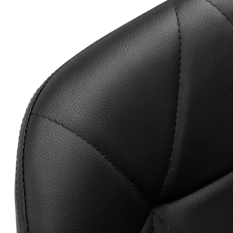 Salonstuhl Höhenverstellbar mit Lehne und Rollen 4Rico QS-06 Schwarz-Schwarz