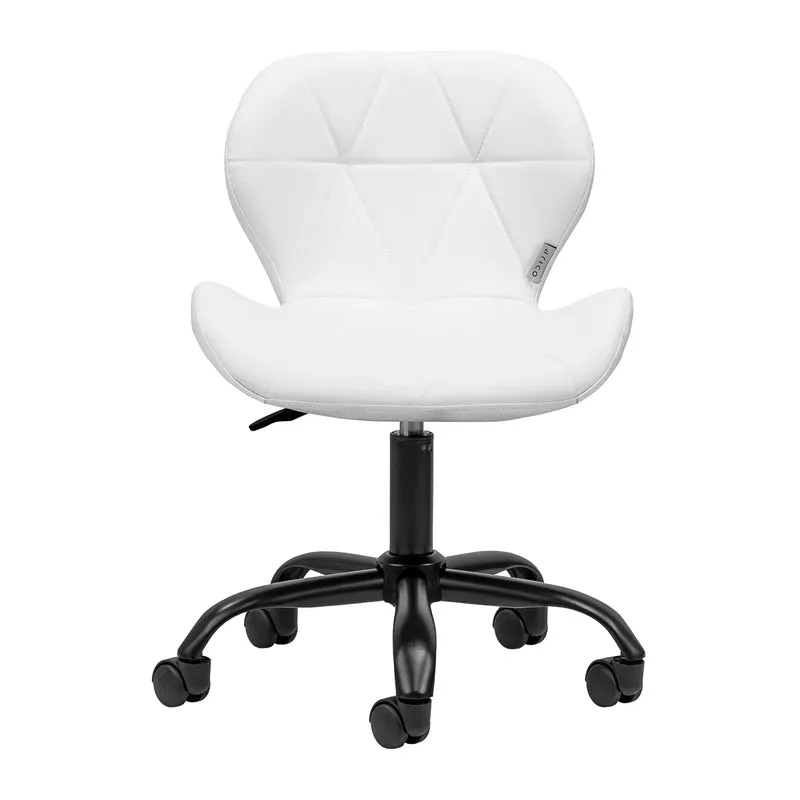Salonstuhl Höhenverstellbar mit Lehne und Rollen 4Rico QS-06 Schwarz-Weiß