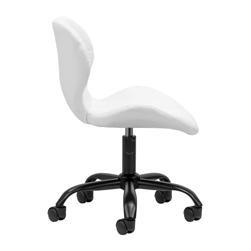 Salonstuhl Höhenverstellbar mit Lehne und Rollen 4Rico QS-06 Schwarz-Weiß