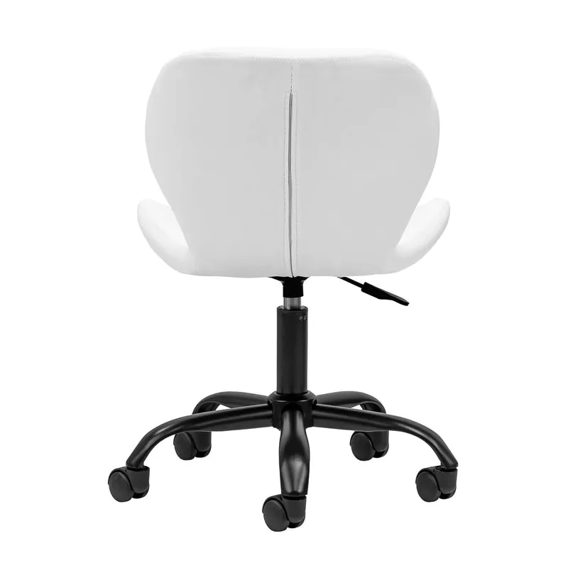 Salonstuhl Höhenverstellbar mit Lehne und Rollen 4Rico QS-06 Schwarz-Weiß