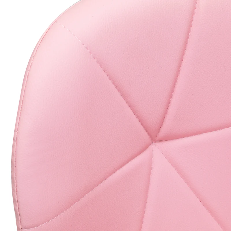 Salonstuhl Höhenverstellbar mit Lehne und Rollen 4Rico QS-06 Rosa