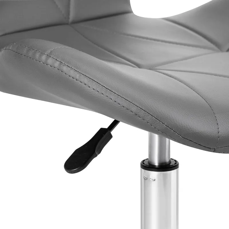Salonstuhl Höhenverstellbar mit Lehne und Rollen 4Rico QS-06 Grau