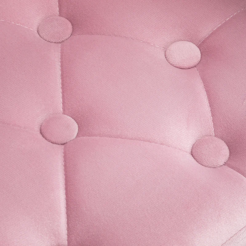 Stuhl Höhenverstellbar mit Lehne Samt 4Rico QS-OF213G Gold-Rosa