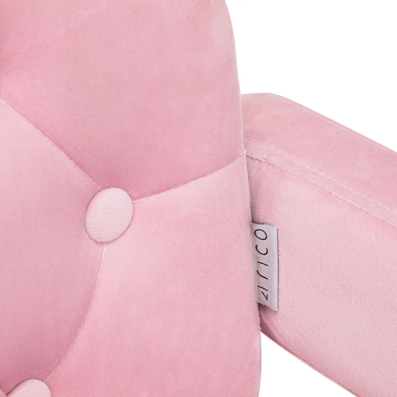 Stuhl Höhenverstellbar mit Lehne Samt 4Rico QS-OF213G Gold-Rosa