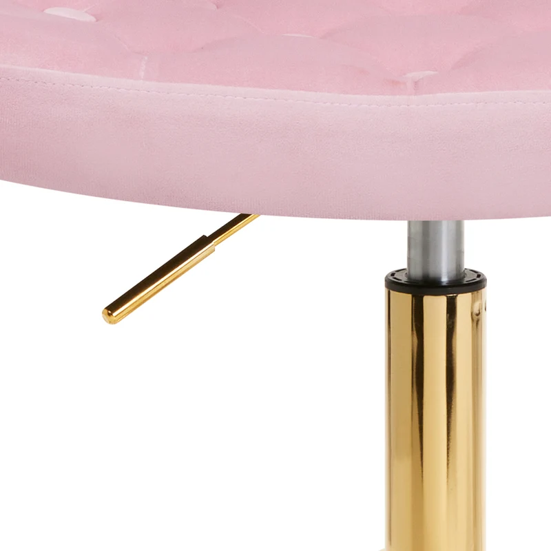 Stuhl Höhenverstellbar mit Lehne Samt 4Rico QS-OF213G Gold-Rosa