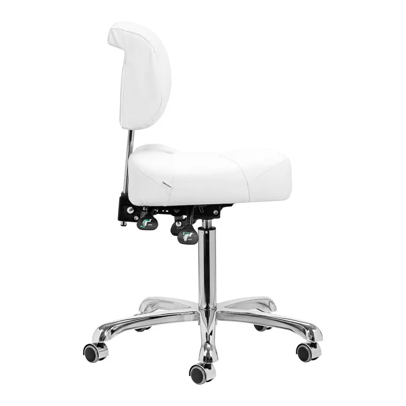 Arbeitshocker Höhenverstellbar mit Lehne Giovanni 1005 Weiß