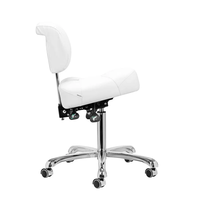 Arbeitshocker Höhenverstellbar mit Lehne Giovanni 1005 Weiß