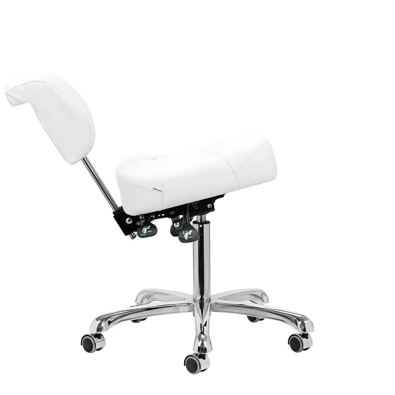 Arbeitshocker Höhenverstellbar mit Lehne Giovanni 1005 Weiß