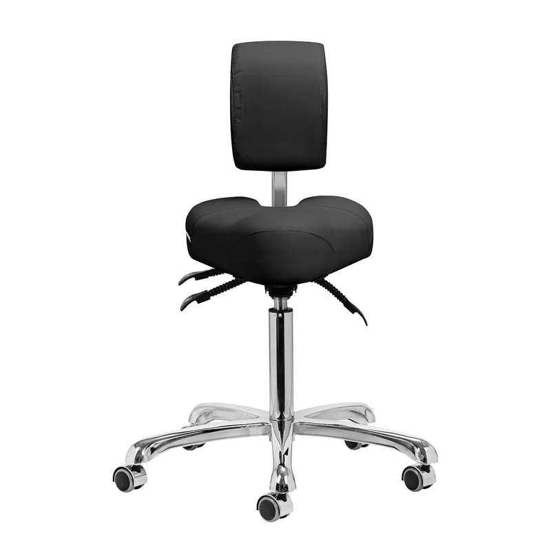Arbeitshocker Höhenverstellbar mit Lehne Giovanni 1005 Schwarz