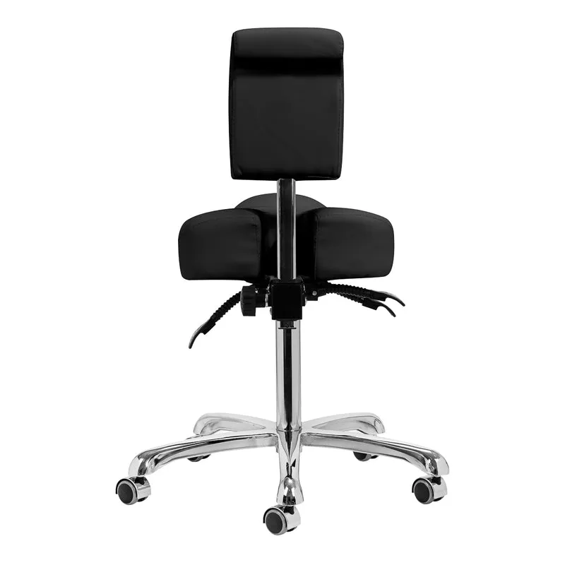Arbeitshocker Höhenverstellbar mit Lehne Giovanni 1005 Schwarz