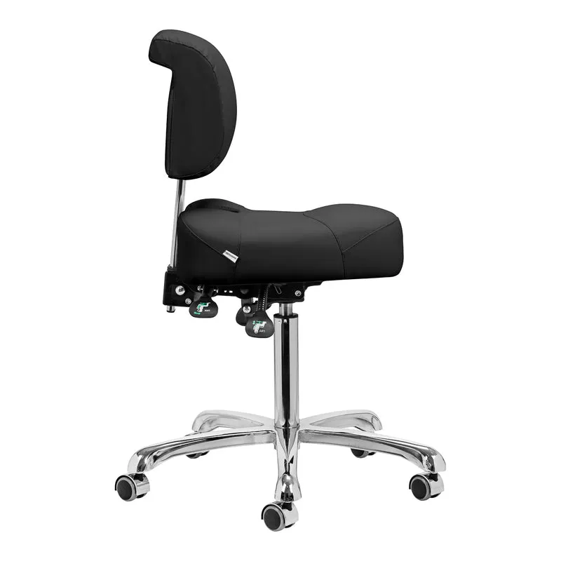 Arbeitshocker Höhenverstellbar mit Lehne Giovanni 1005 Schwarz