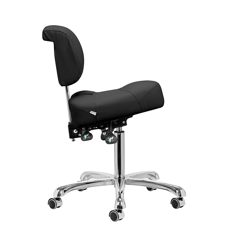 Arbeitshocker Höhenverstellbar mit Lehne Giovanni 1005 Schwarz