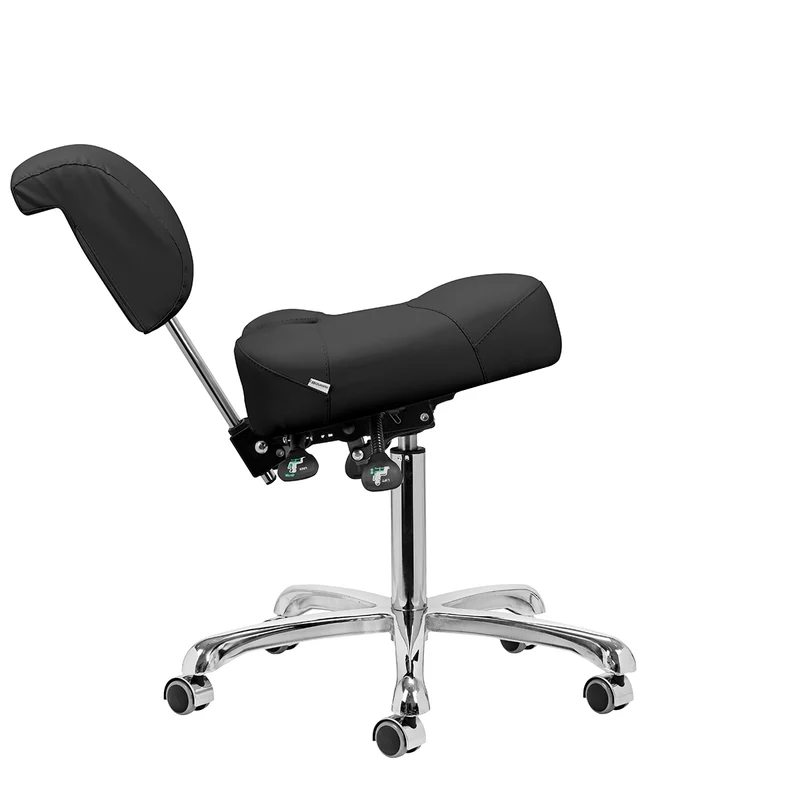 Arbeitshocker Höhenverstellbar mit Lehne Giovanni 1005 Schwarz