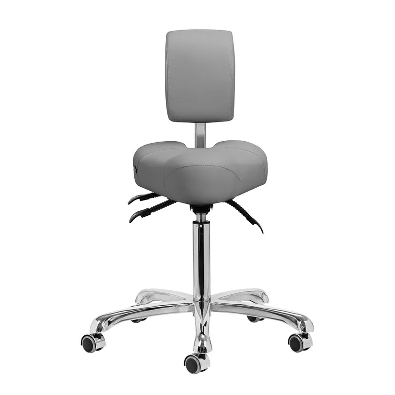 Arbeitshocker Höhenverstellbar mit Lehne Giovanni 1005 Grau
