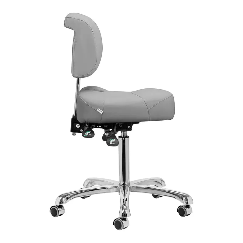 Arbeitshocker Höhenverstellbar mit Lehne Giovanni 1005 Grau