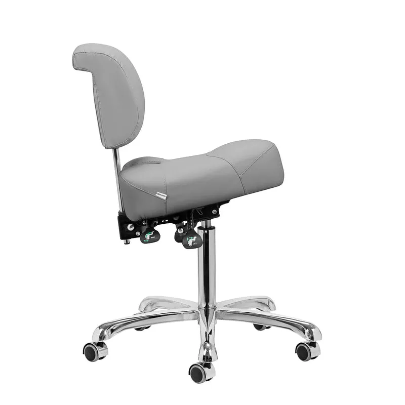 Arbeitshocker Höhenverstellbar mit Lehne Giovanni 1005 Grau