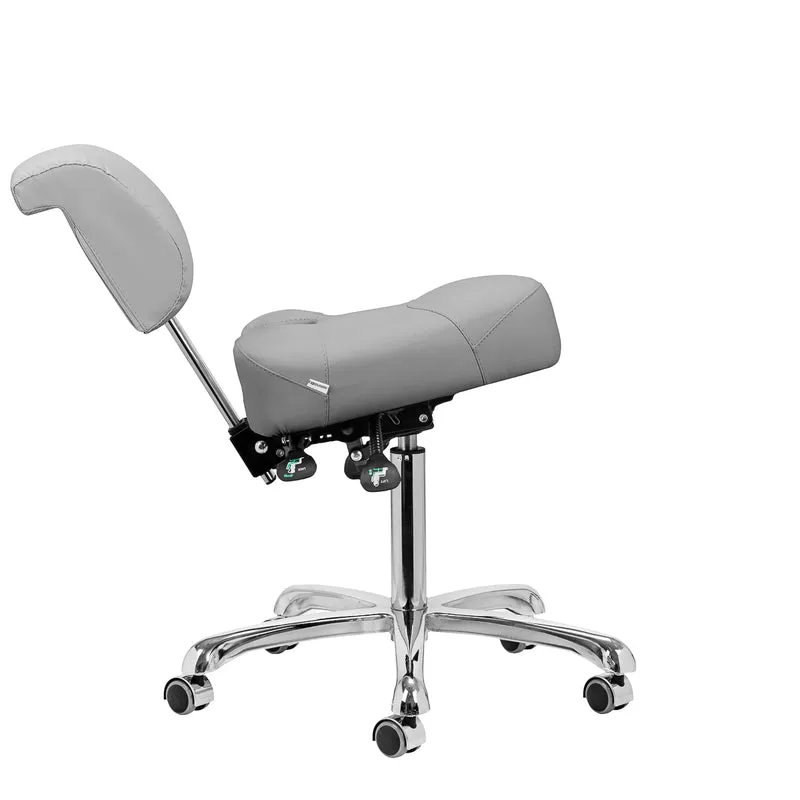 Arbeitshocker Höhenverstellbar mit Lehne Giovanni 1005 Grau