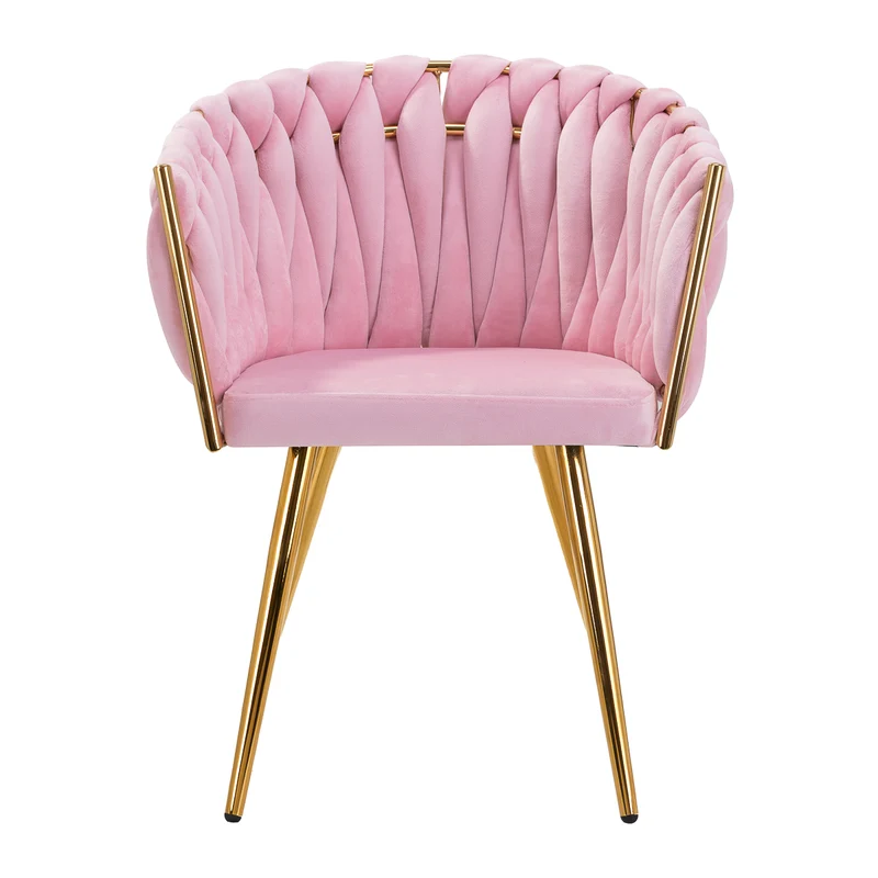 Stuhl Höhenverstellbar mit Lehne 4Rico QS-GW06G Samt Rosa