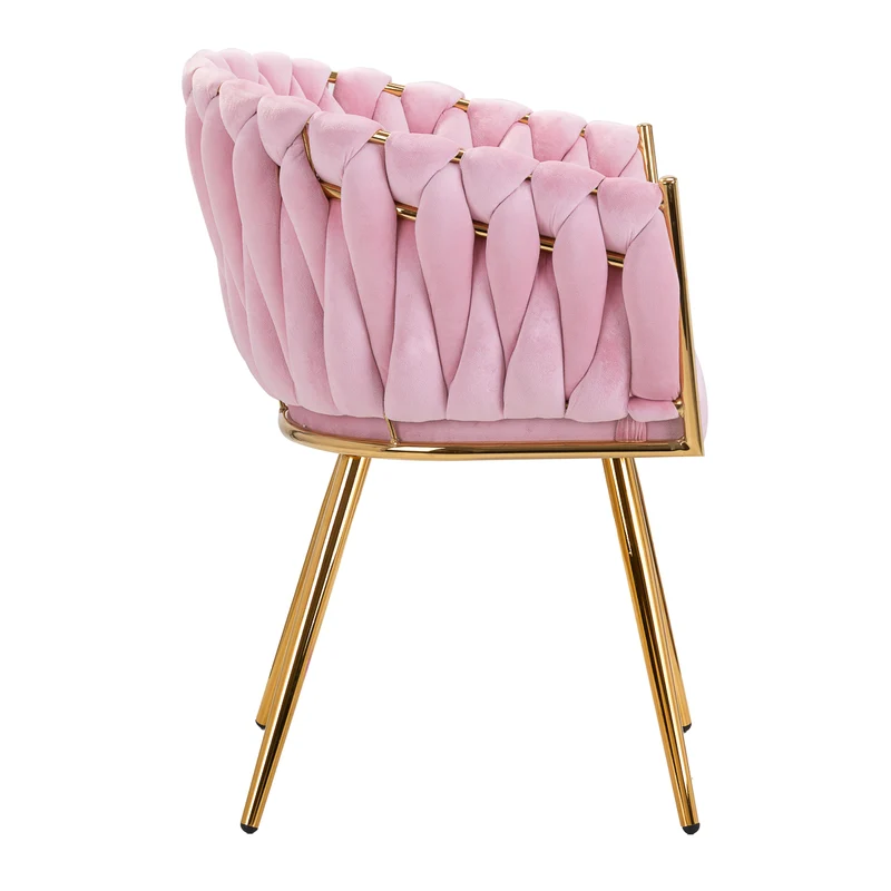 Stuhl Höhenverstellbar mit Lehne 4Rico QS-GW06G Samt Rosa