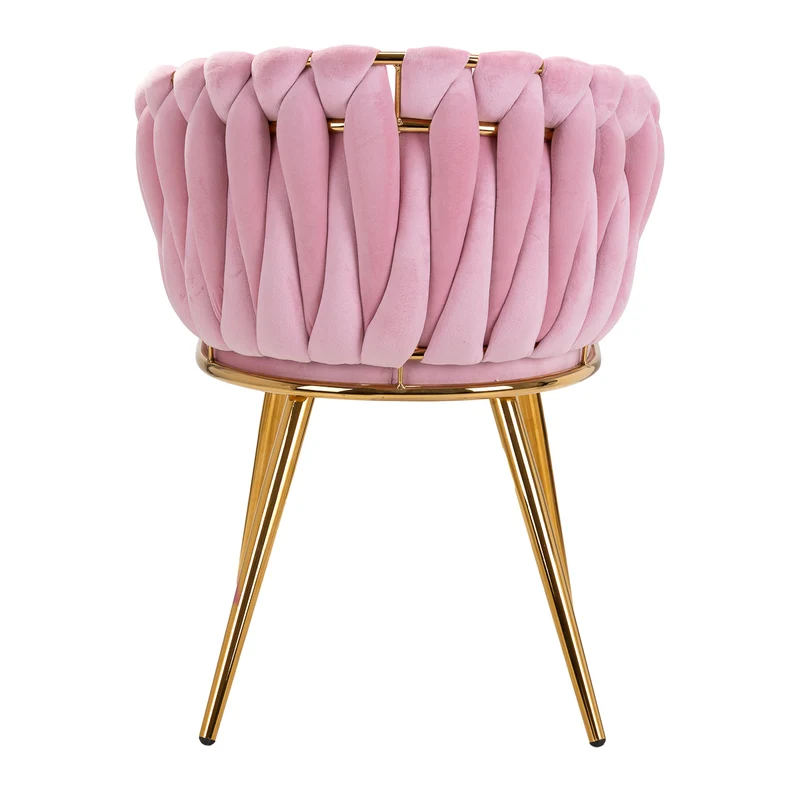 Stuhl Höhenverstellbar mit Lehne 4Rico QS-GW06G Samt Rosa