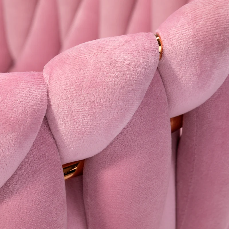 Stuhl Höhenverstellbar mit Lehne 4Rico QS-GW06G Samt Rosa