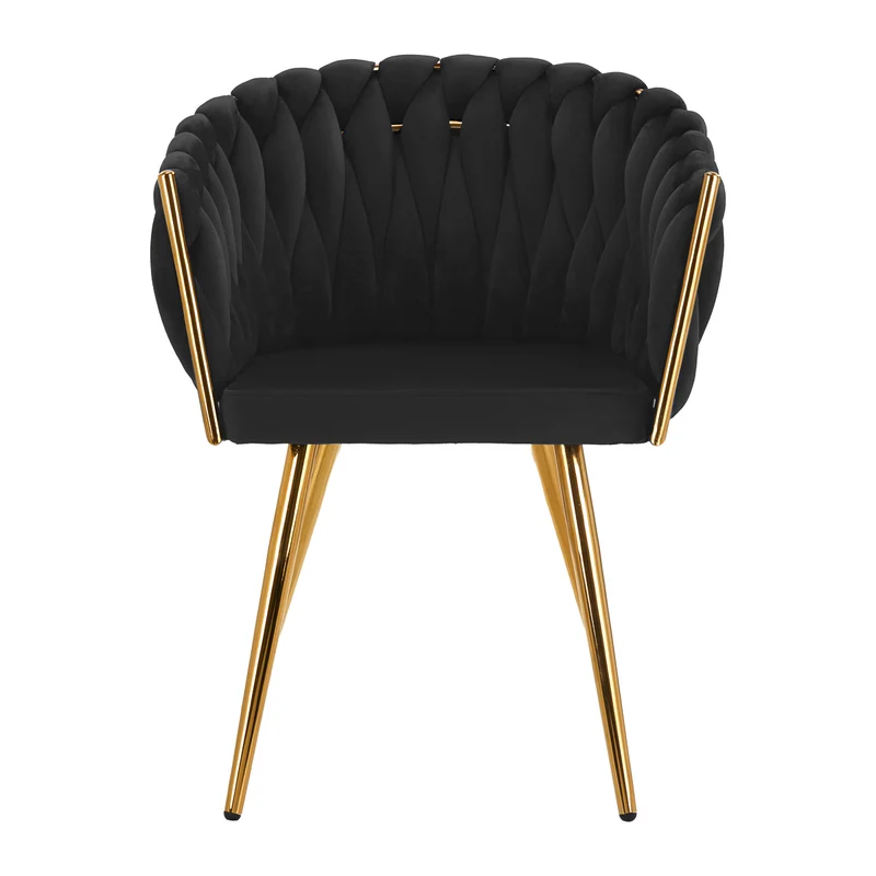 Stuhl Höhenverstellbar mit Lehne 4Rico QS-GW06G Samt Schwarz
