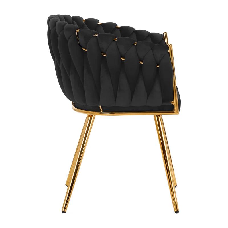 Stuhl Höhenverstellbar mit Lehne 4Rico QS-GW06G Samt Schwarz