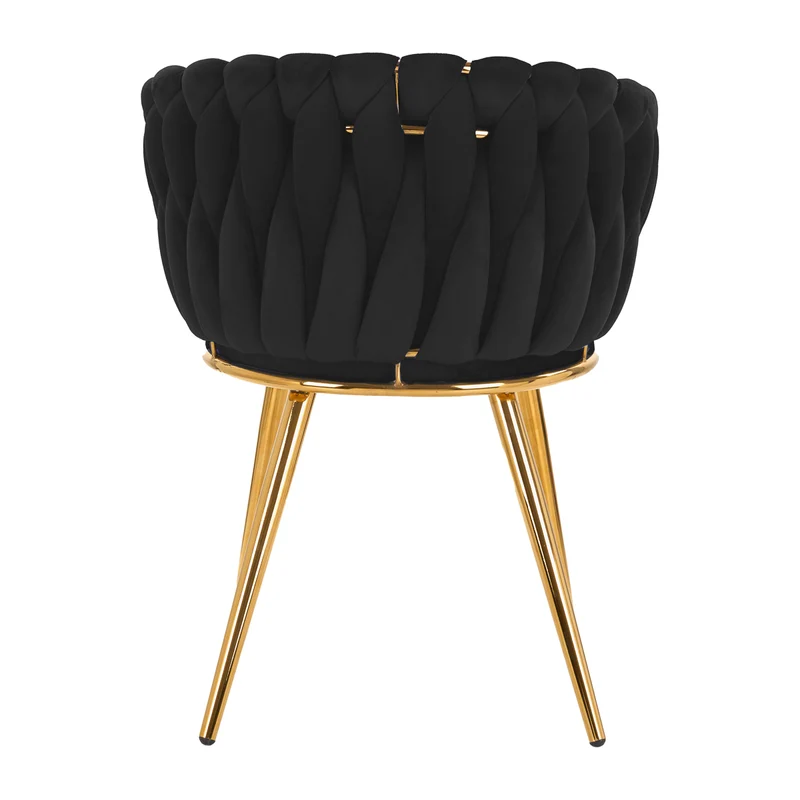 Stuhl Höhenverstellbar mit Lehne 4Rico QS-GW06G Samt Schwarz