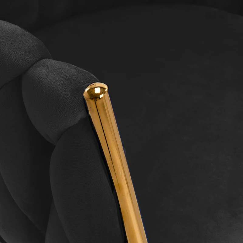 Stuhl Höhenverstellbar mit Lehne 4Rico QS-GW06G Samt Schwarz