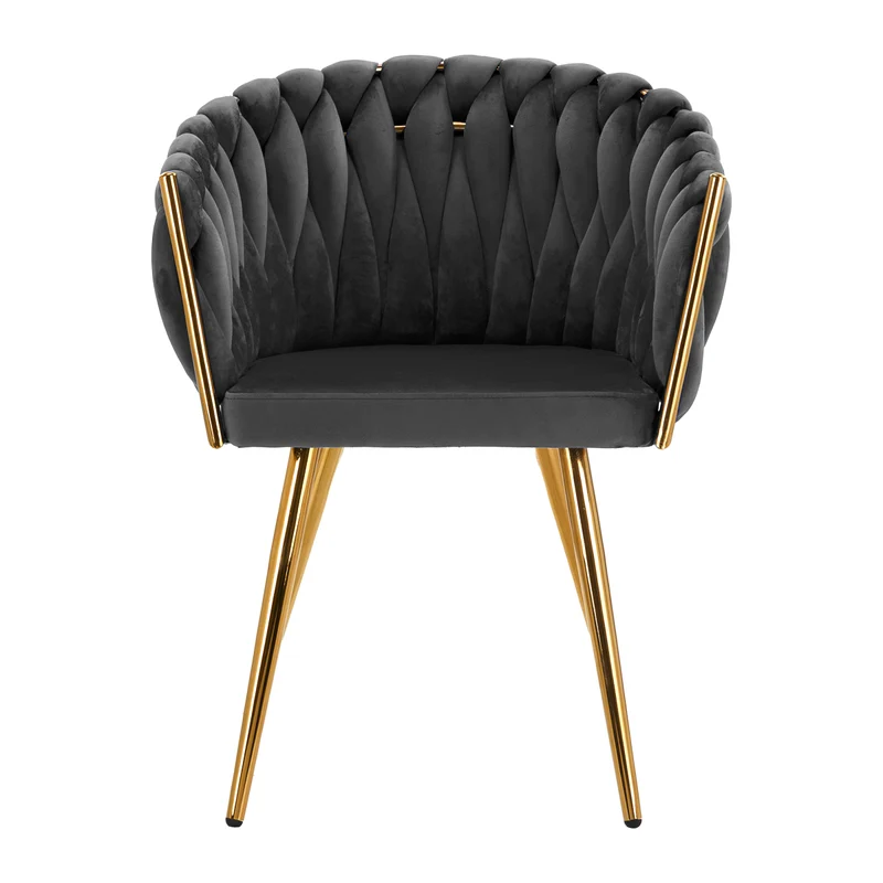 Stuhl Höhenverstellbar mit Lehne 4Rico QS-GW06G Samt Grau