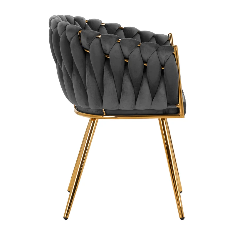 Stuhl Höhenverstellbar mit Lehne 4Rico QS-GW06G Samt Grau