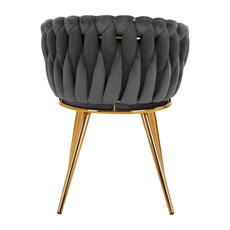 Stuhl Höhenverstellbar mit Lehne 4Rico QS-GW06G Samt Grau