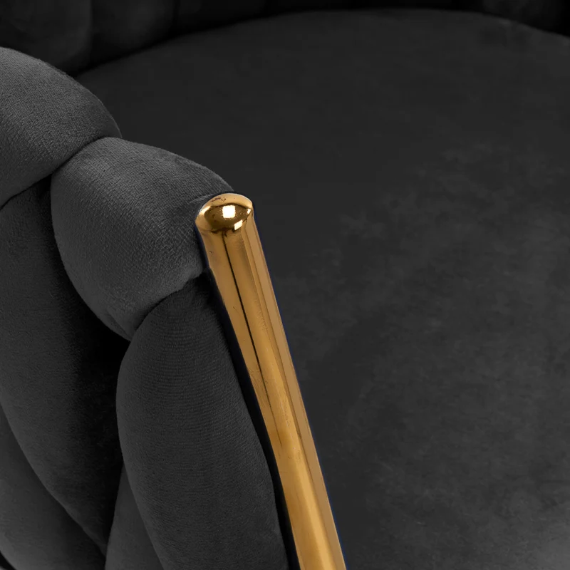 Stuhl Höhenverstellbar mit Lehne 4Rico QS-GW06G Samt Grau