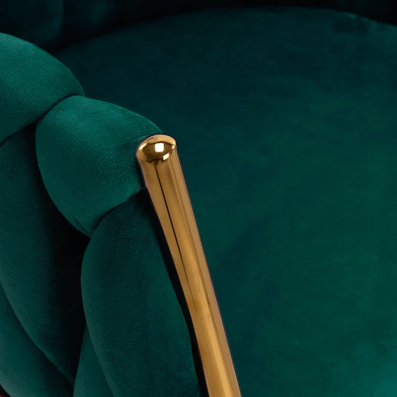 Stuhl Höhenverstellbar mit Lehne 4Rico QS-GW06G Samt Grün