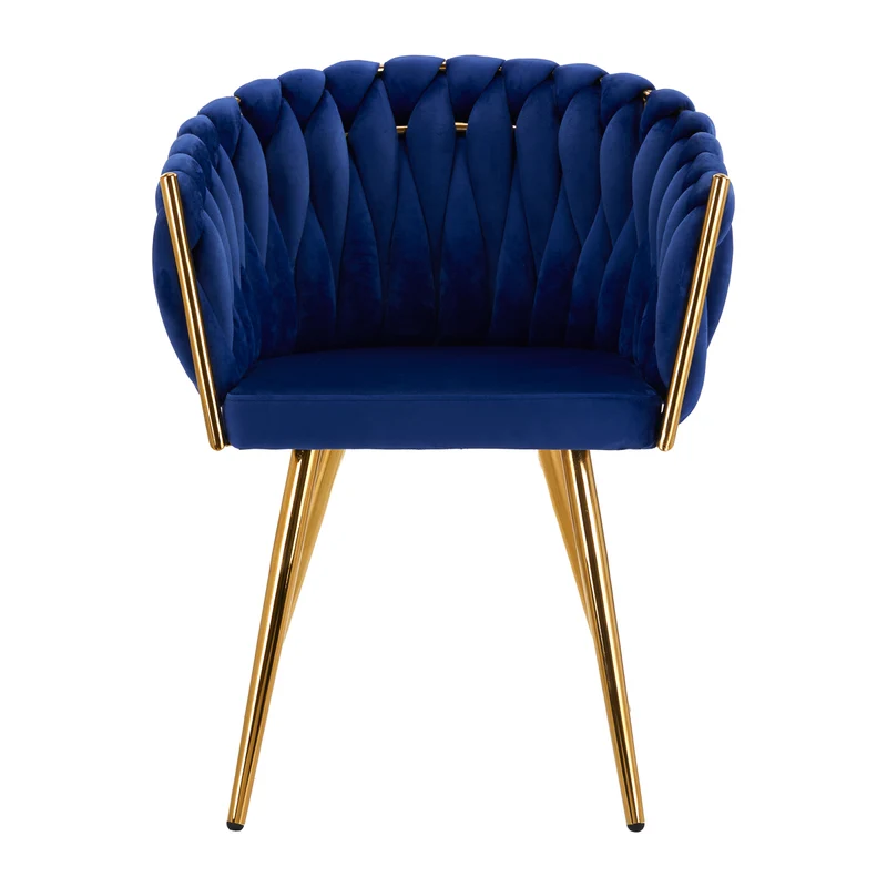 Stuhl Höhenverstellbar mit Lehne 4Rico QS-GW06G Samt Blau