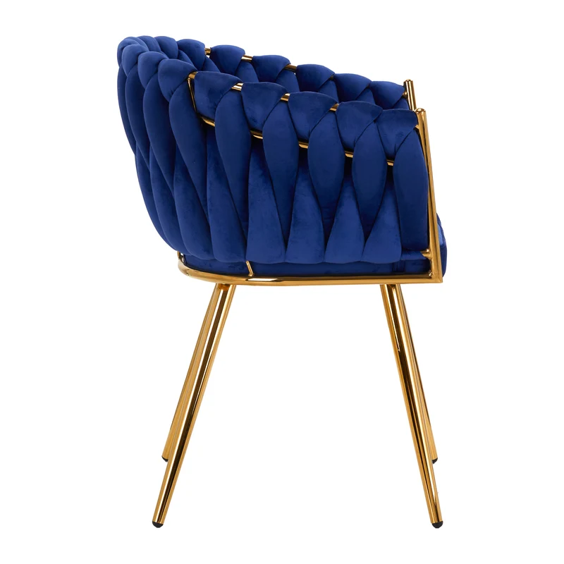 Stuhl Höhenverstellbar mit Lehne 4Rico QS-GW06G Samt Blau