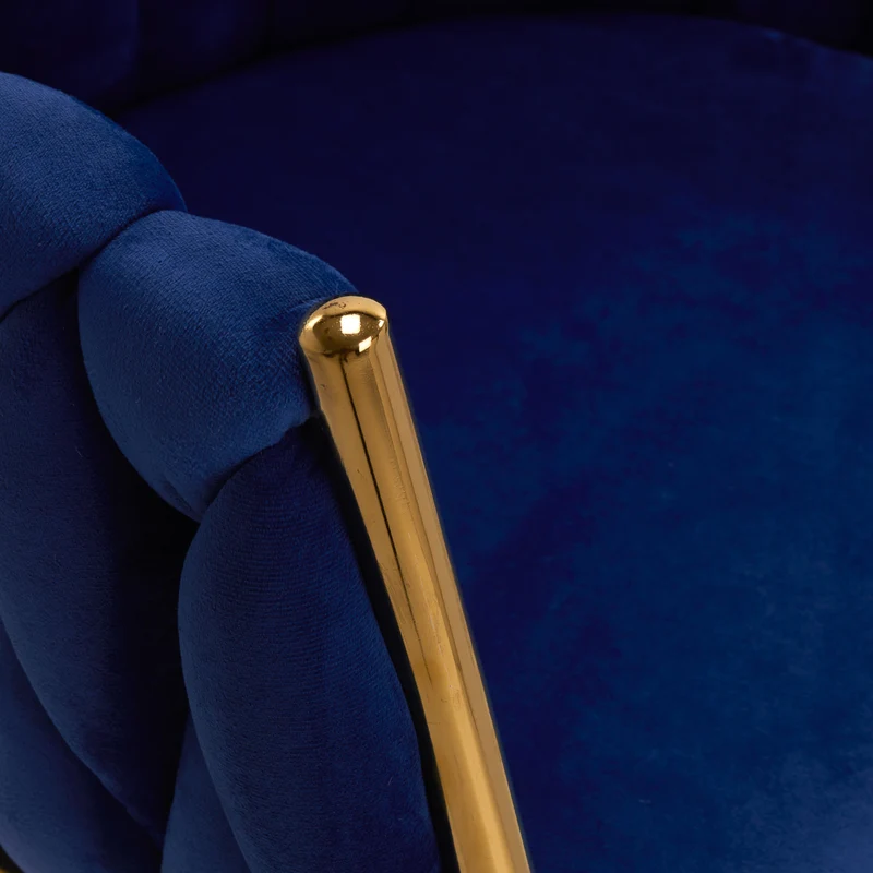 Stuhl Höhenverstellbar mit Lehne 4Rico QS-GW06G Samt Blau