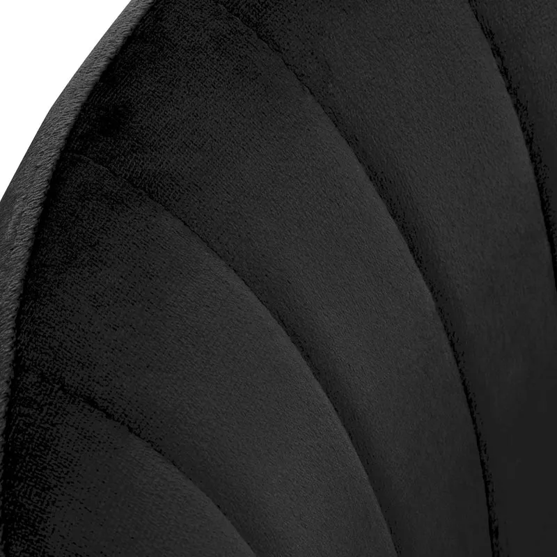 Drehstuhl Höhenverstellbar mit Lehne 4Rico QS-OF212G Samt Schwarz