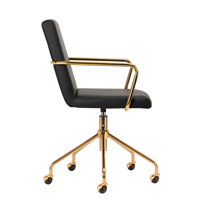 Drehstuhl Höhenverstellbar mit Lehne QS-OF211G Gold-Schwarz