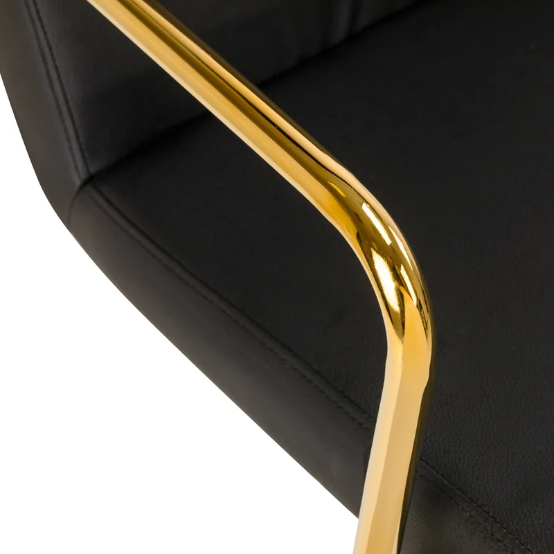 Drehstuhl Höhenverstellbar mit Lehne QS-OF211G Gold-Schwarz